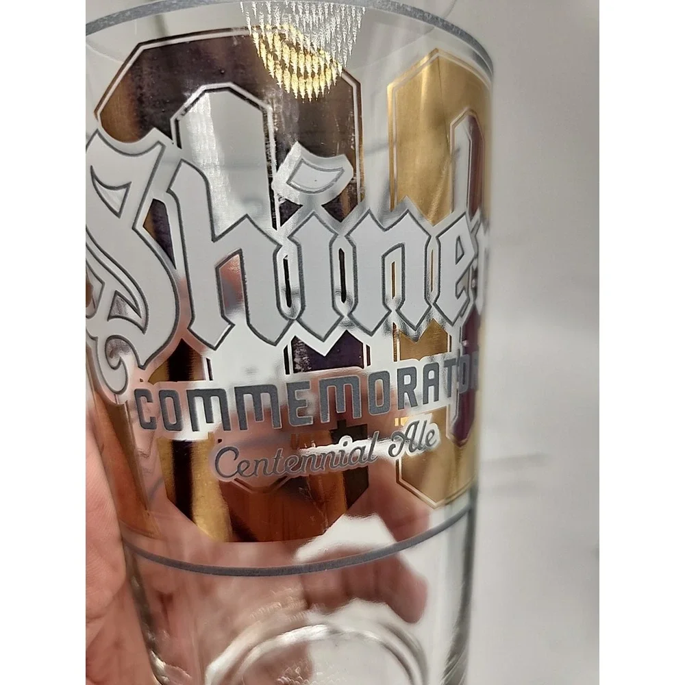 Shiner Beer Glasses 100 Commemorator Centennial  Retired Brew Rare Man Cave Read